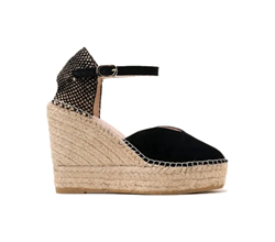 ALBA6 ESPADRILLES SANDALO CON TACCO SERRAJE NEGRO